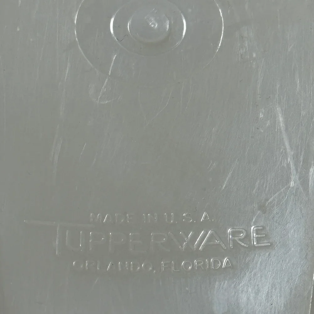 Tupperware Modular Mate Container Vintage Clear White Oval Flip Top‎ Pour Spout
